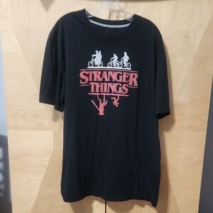 Men's Stranger Things The Upside Down T-Shirt Black Size XXL